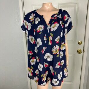 NEW Papermoon Stitch Fix Women's Shirt 3X Vivier Mixed print Blouse Floral OO27